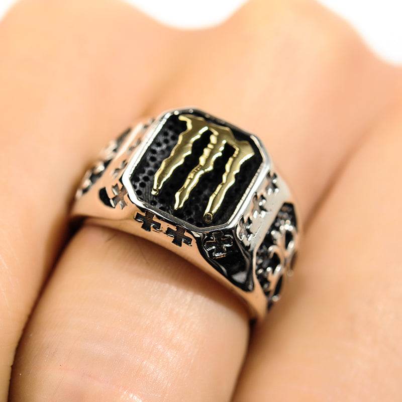 s925 cuban link ring sterling silver ring for men and women hip-hop trendy retro personality high quality - MOWTE