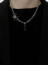 Pure silver spider splicing black diamond collarbone chain personalized versatile pendant - MOWTE