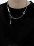 Pure silver cross necklace cold style splicing pearls personalized couple pendant - MOWTE