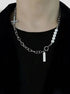 Pure silver cross necklace cold style splicing pearls personalized couple pendant - MOWTE
