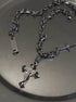 Pure silver cross necklace double-layer spliced zircon hip-hop sweater chain sweatshirt chain - MOWTE