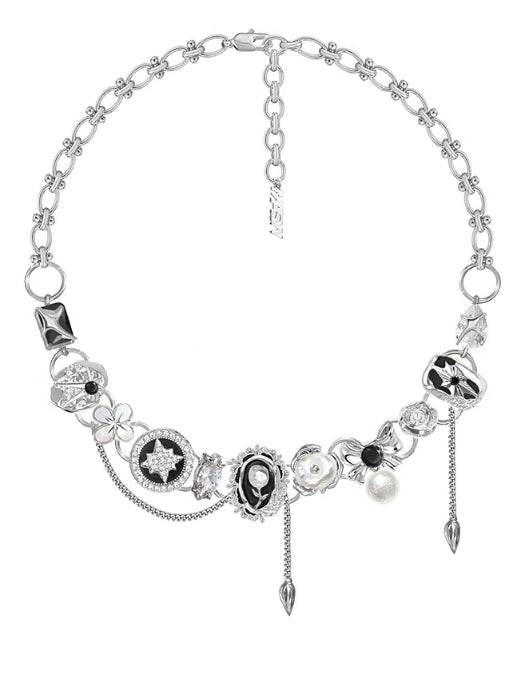 Original design retro interlocking necklace sweet cool dark necklace for women - MOWTE