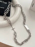 Pure silver necklace trendy cool style hoodie accessories cross star awning hip-hop sweater chain - MOWTE