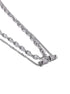 Pure silver necklace double layered chain personalized neckchain trend - MOWTE