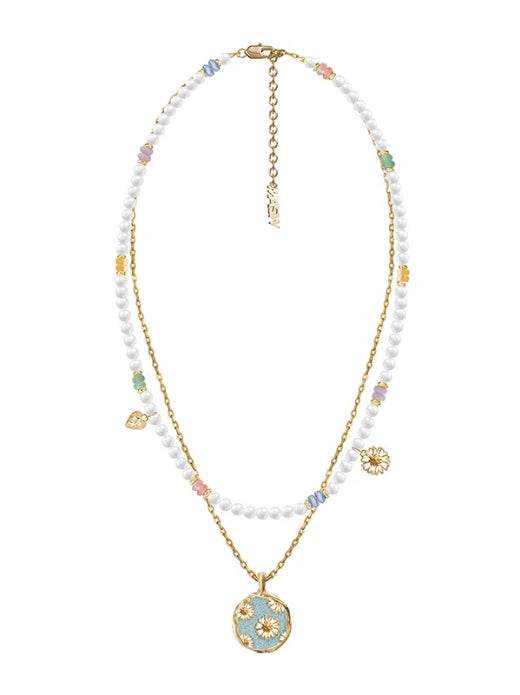Secret Garden Luxury Daisy Contrast Necklace Pearl Clavicle Chain - MOWTE