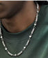 O-ring block splicing titanium steel necklace for men's hip-hop personality antique silver collarbone chain high-end and trendy INS - MOWTE