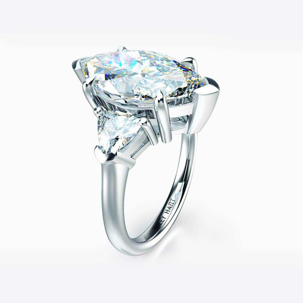 Luxurious S925 silver set with high carbon diamond marquise cut ring 3 carats - MOWTE