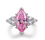Luxurious S925 silver set with high carbon diamond marquise cut ring 3 carats - MOWTE