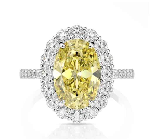 s925 silver 3 carat oval cut 8*12 high carbon diamond ring luxury banquet wedding diamond ring - MOWTE