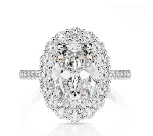 s925 silver 3 carat oval cut 8*12 high carbon diamond ring luxury banquet wedding diamond ring - MOWTE