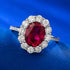 Artificial pigeon blood red oval 7*9 zircon 925 sterling silver ring - MOWTE