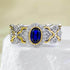 S925 silver French romantic 4*6mm simulated royal sapphire ring - MOWTE
