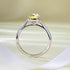 S925 silver 1.25 ct cushion-shaped yellow diamond ring square high carbon diamond ring women's wedding ring - MOWTE