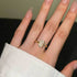 3ct Super shiny cut 6*10mm 8A-CZ diamond super flash s925 silver stackable ring - MOWTE