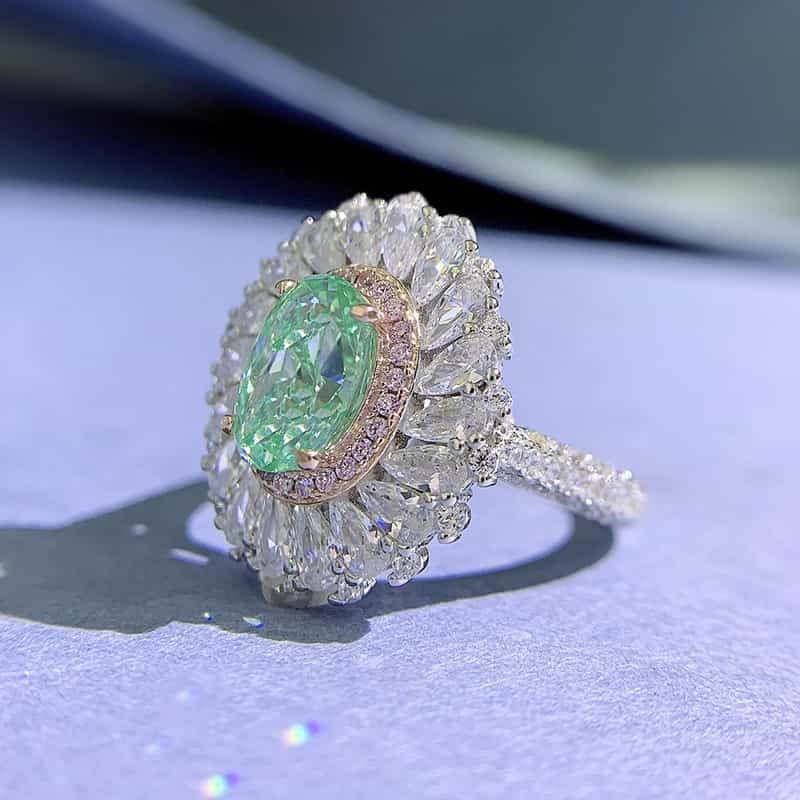 Paraiba color 6*9 ring for women 925 silver design fashionable temperament - MOWTE