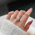 Pear cut Super shiny8A-CZ diamond super flash s925 silver wedding ring - MOWTE