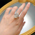 14*20 large carat pigeon egg ice flower cut high carbon diamond silver ring - MOWTE