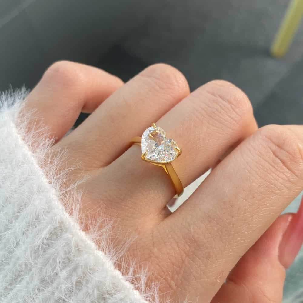Super shiny heart cut 8A-CZ diamond super flash s925 silver fashion ring - MOWTE