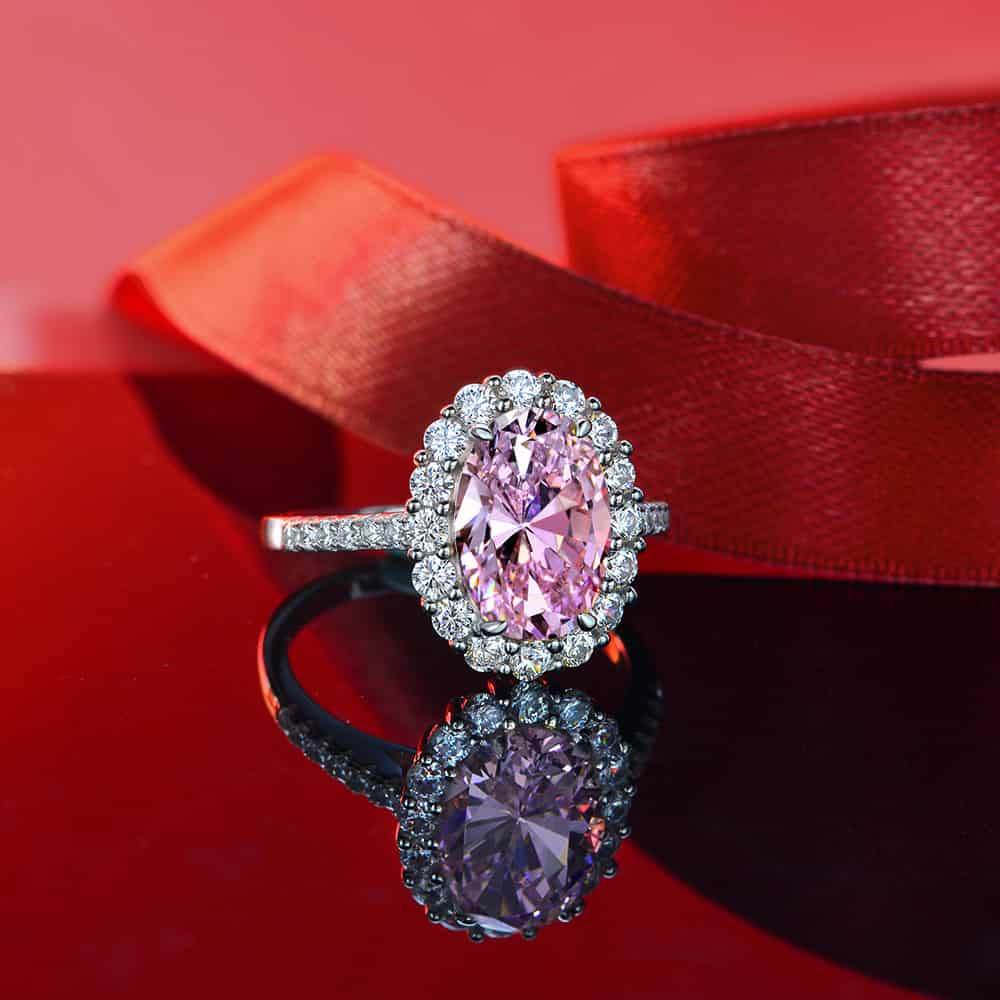 s925 silver 3 carat oval cut 8*12 high carbon diamond ring luxury banquet wedding diamond ring - MOWTE