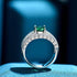 New sterling silver 2 carat high carbon diamond ring oval cut 7*9 luxury huge flash wide ring for women - MOWTE