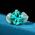 Green color ring 5ct fat square 10*10 high carbon diamond beautiful 925 silver ring wedding ring - MOWTE
