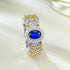 S925 silver French romantic 4*6mm simulated royal sapphire ring - MOWTE