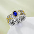 S925 silver French romantic 4*6mm simulated royal sapphire ring - MOWTE