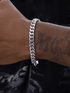 Silver Cuban chain bracelet for men and women hip-hop couples - MOWTE