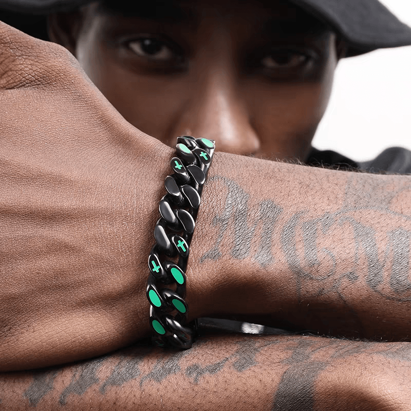 Original design three-dimensional Cuban bracelet hip-hop men's popular titanium steel Cuban chain - MOWTE