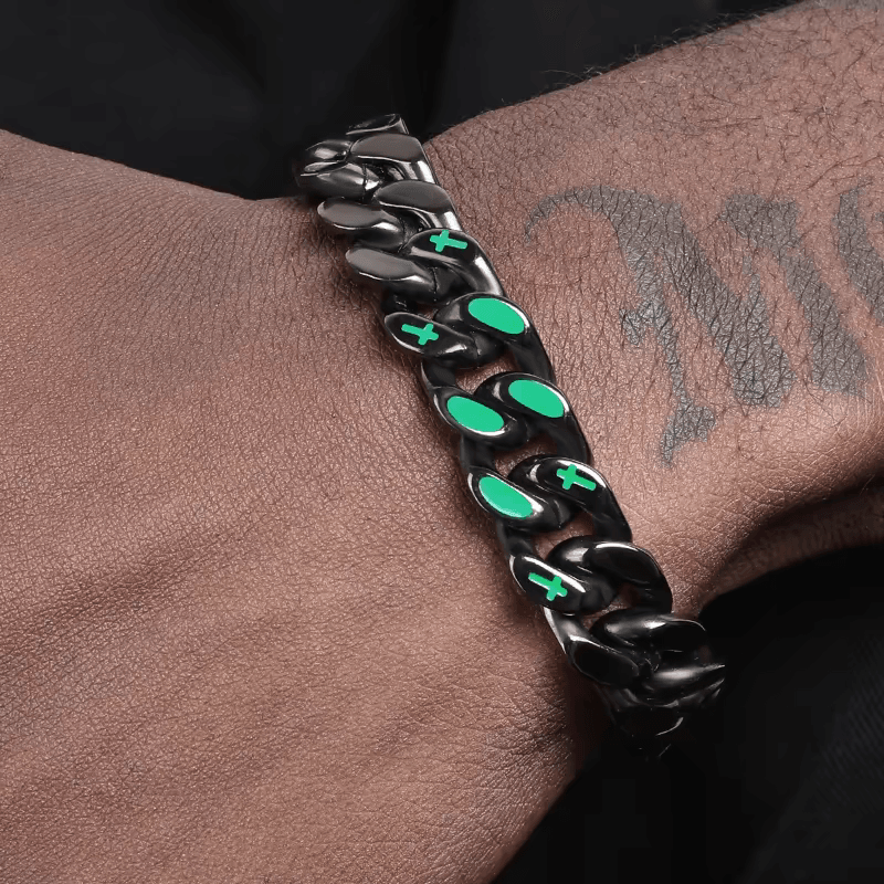 Original design three-dimensional Cuban bracelet hip-hop men's popular titanium steel Cuban chain - MOWTE