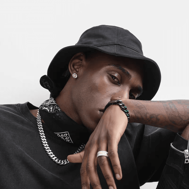 Original design three-dimensional Cuban bracelet hip-hop men's popular titanium steel Cuban chain - MOWTE