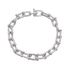 S925 sterling silver textured U-shaped bracelet men's hip-hop versatile plain chain bracelet adjustable - MOWTE