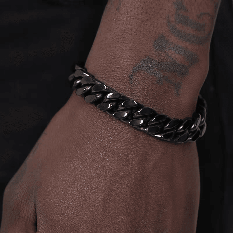 Three-dimensional cutting Cuban chain bracelet hip-hop men's trendy fashion - MOWTE