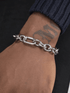 Popular silver O-ring titanium steel bracelet men's hip-hop trend personality thick bracelet high-end - MOWTE