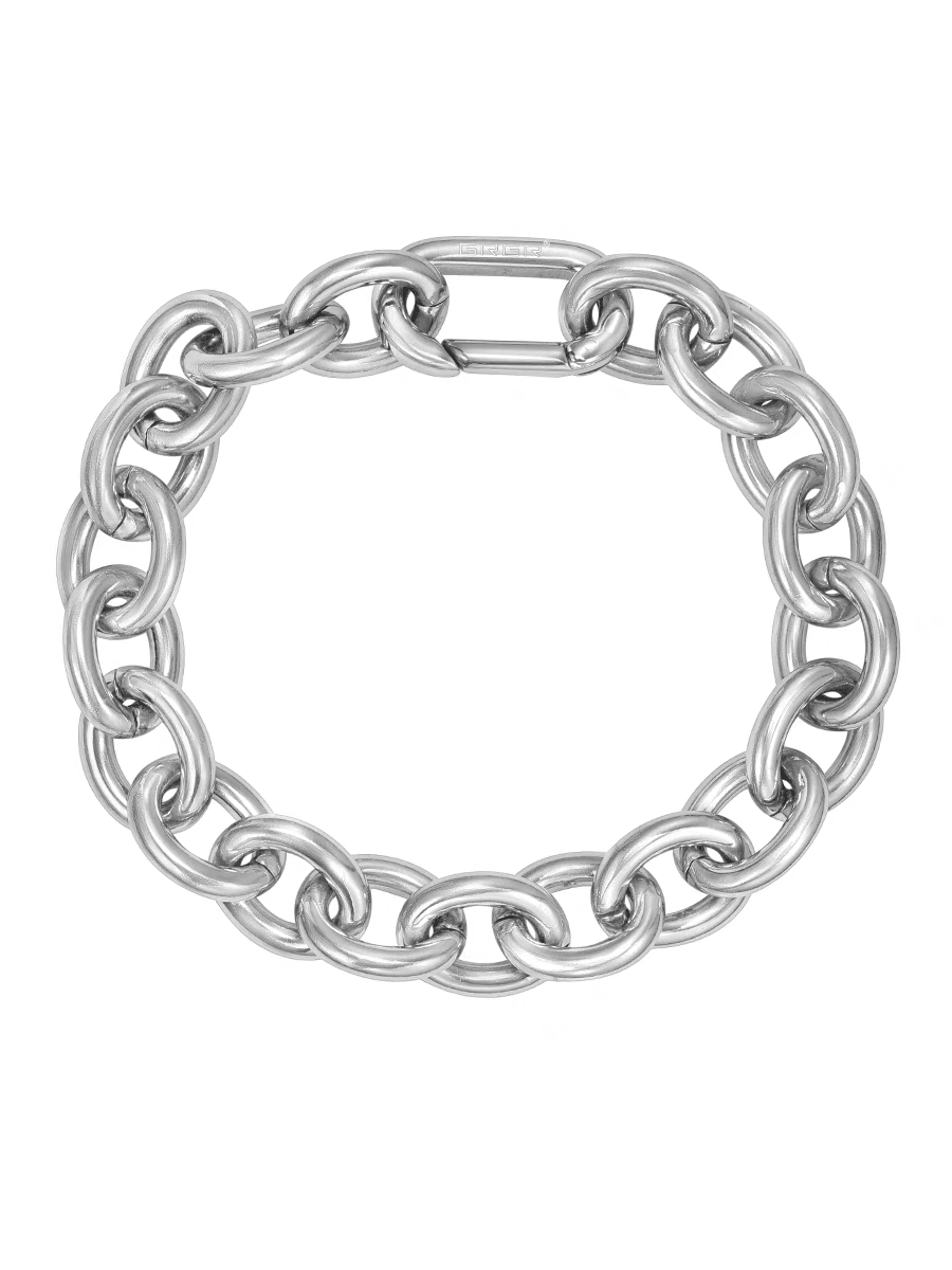 Popular silver O-ring titanium steel bracelet men's hip-hop trend personality thick bracelet high-end - MOWTE
