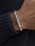 S925 sterling silver square bracelet men's hip-hop simple splicing bracelet women's street trend high-end - MOWTE