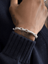 S925 sterling silver square bracelet men's hip-hop simple splicing bracelet women's street trend high-end - MOWTE