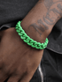 Original green Cuban chain bracelet for men and women trendy titanium steel hand jewelry simple couple style - MOWTE