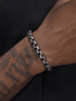 Titanium steel textured ring bracelet men's retro trendy punk style Cuban chain bracelet - MOWTE