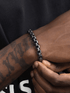 Titanium steel textured ring bracelet men's retro trendy punk style Cuban chain bracelet - MOWTE