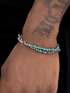 Natural turquoise bracelet for men hip-hop trend personality all-match splicing O-ring titanium steel bracelet for women - MOWTE