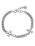 Sterling silver double cross Cuban chain bracelet for men and women - MOWTE