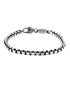 Sterling silver BOX bracelet men and women hip-hop popular all-match plain bracelet - MOWTE