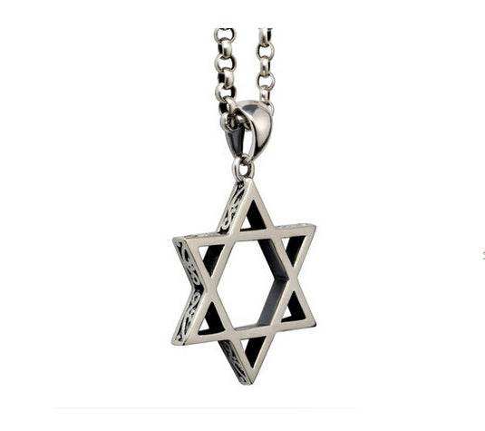 Men's fashion sterling silver hexagram pendant&necklace - MOWTE