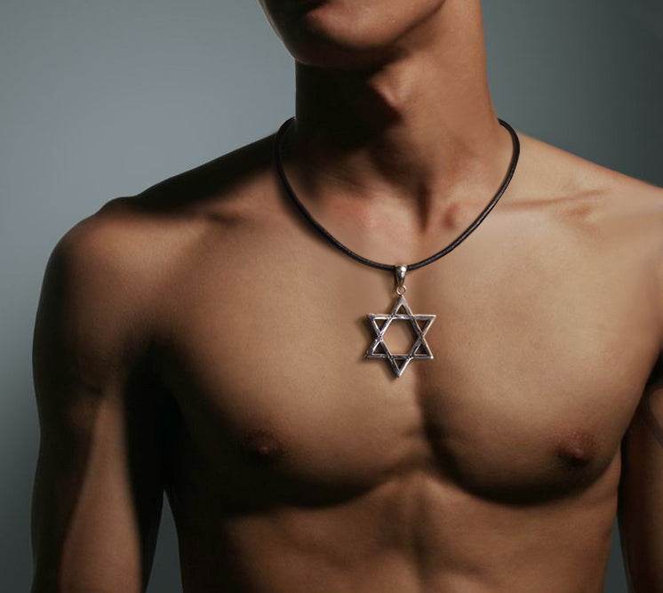 Men's fashion sterling silver hexagram pendant&necklace - MOWTE