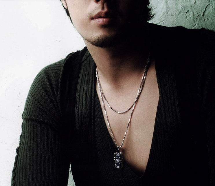 Men's fashion sterling silver personality pendant & necklace - MOWTE