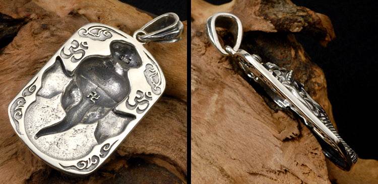 Men's fashion sterling silver Ganesha pendant&necklace - MOWTE