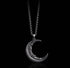 Men's fashion sterling silver moon pendant & necklace - MOWTE