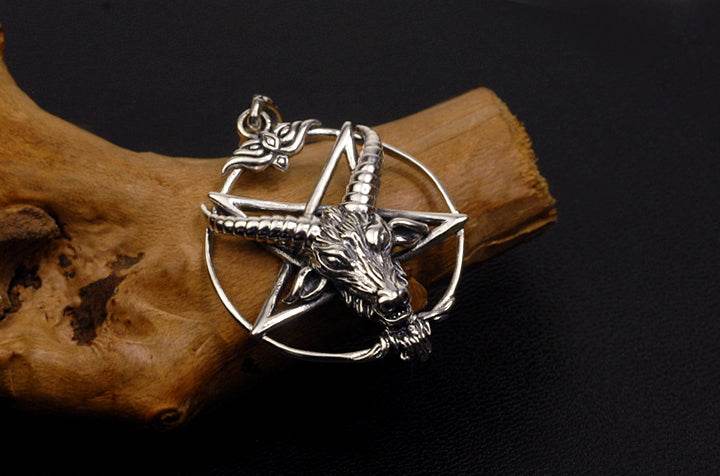 Men's fashion sterling silver magic sheep star pendant & necklace - MOWTE