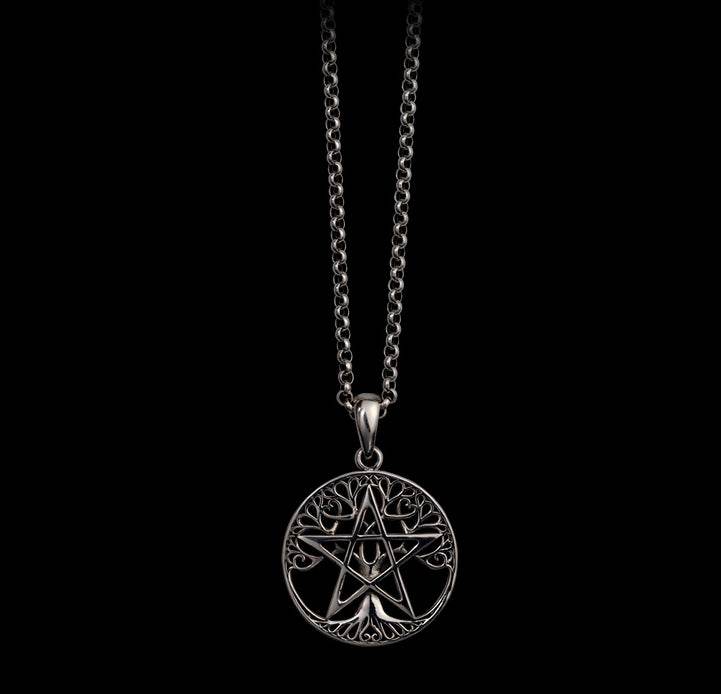 Men's fashion sterling silver pentagram pendant & necklace - MOWTE